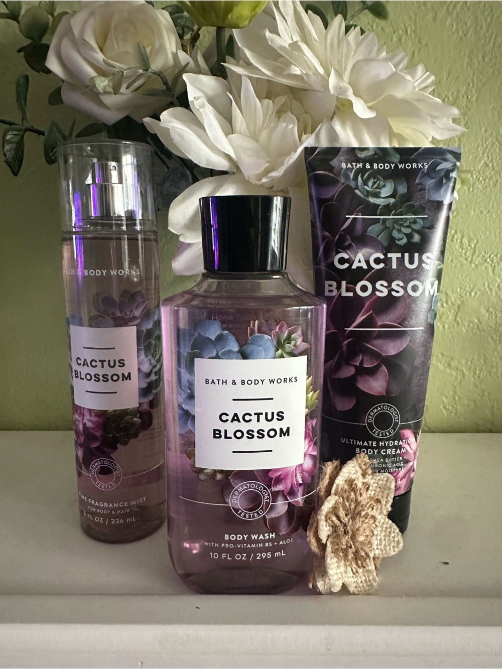 Bath & Body Works Cactus Blossom Body Wash, Mist & Cream - Purple